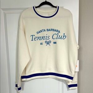 NWT Lazy Sunday Santa Barbara Tennis Club Sweatshirt Large
